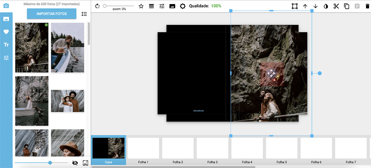 ajustar e enquadrar a foto